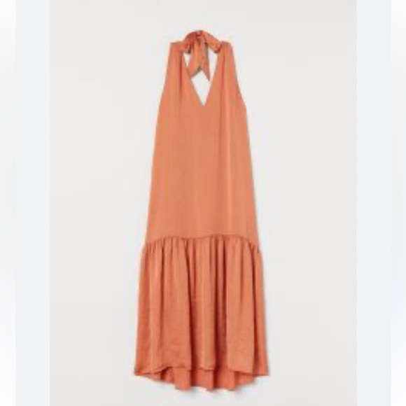 H&M | Dresses | Hm Halter Dress In Shimmery Bronze Orange Size 2 | Poshmark